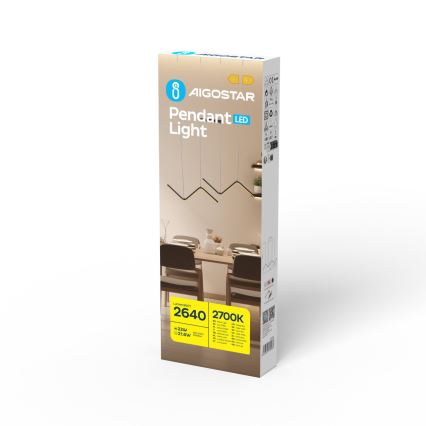 Aigostar - Suspension filaire LED/23W/230V 2700K