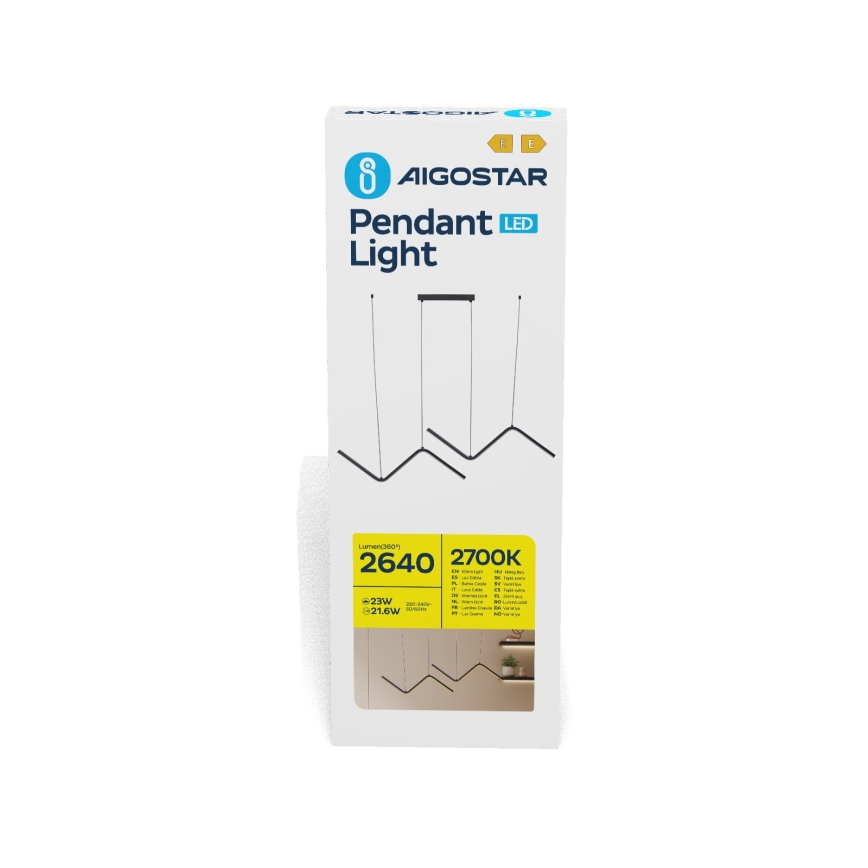 Aigostar - Suspension filaire LED/23W/230V 2700K