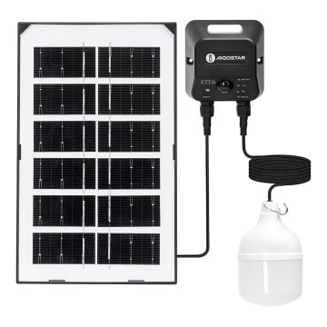 Aigostar - Suspension solaire avec détecteur LED/35W/12V 3000 mAh 6500K d. 10 cm + Télécommande