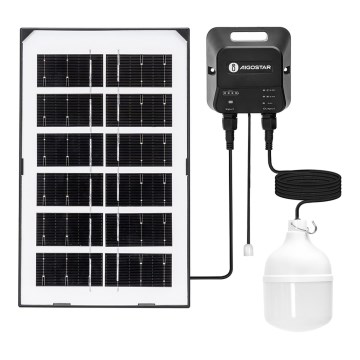 Aigostar - Suspension solaire LED/35W/12V 3000 mAh 6500K d. 10 cm + Télécommande