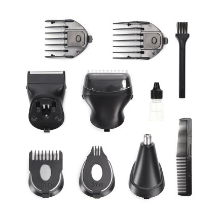 Aigostar - Tagliacapelli con accessori 6in1 5W/5V nero