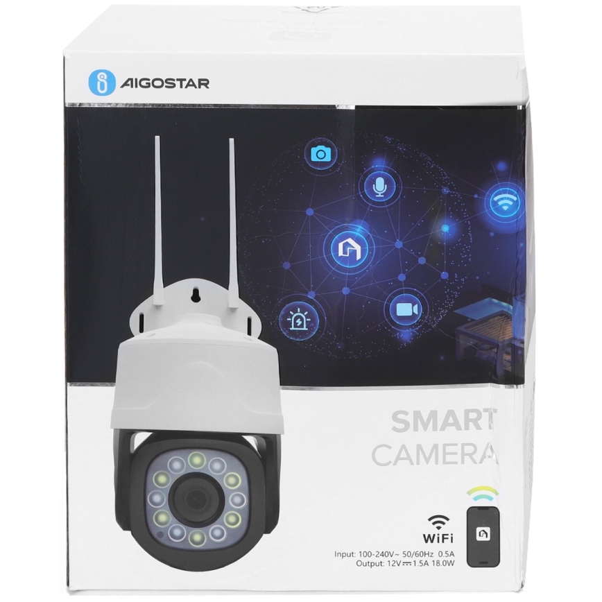 Aigostar - Telecamera smart per esterni 1080p 230V Wi-Fi IP66