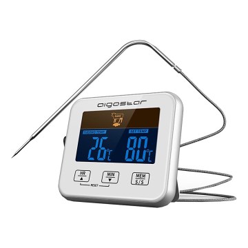 Aigostar - Termometro per carne con display LCD 0-250 °C 2xAAA