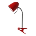 Aigostar - Tischleuchte mit Klemme 1xE27/11W/230V rot/glänzendes Chrom