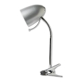 Aigostar -  Tischleuchte mit Klemme 1xE27/11W/230V silbern/glänzendes Chrom