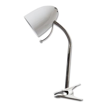 Aigostar -  Tischleuchte mit Klemme 1xE27/11W/230V weiß/glänzendes Chrom