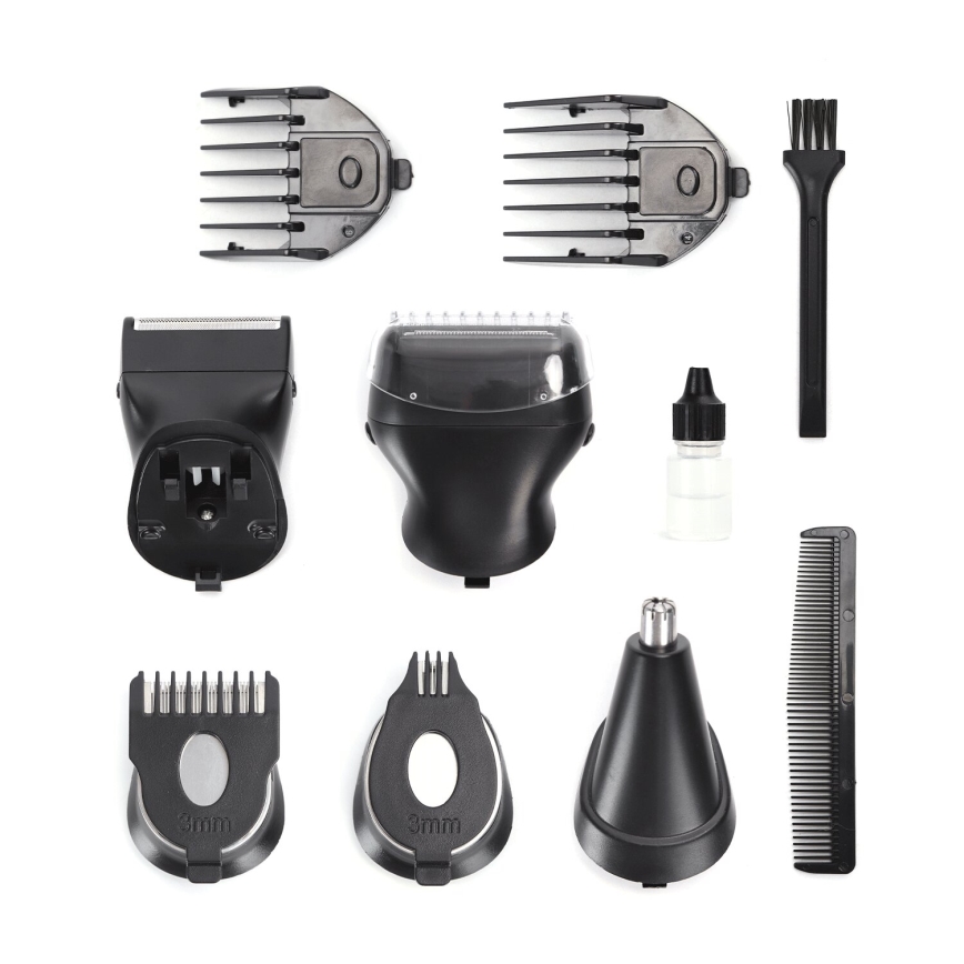 Aigostar - Tondeuse à cheveux avec accessoires 6en1 5W/5V noir