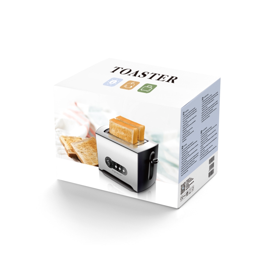 Aigostar - Tostapane a due fori 900W/230V cromo opaco
