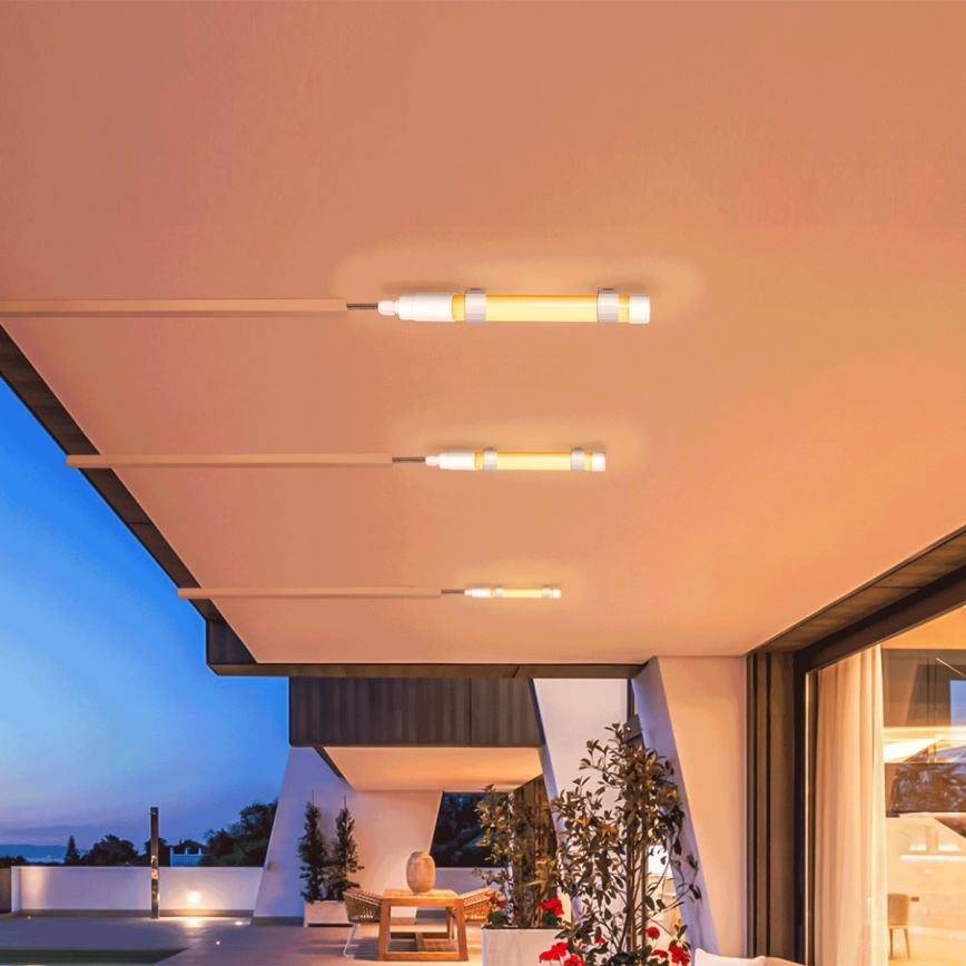 Aigostar - Tube à intensité variable avec panneau solaire LED/3,2V 3000K/4000K/6500K IP65 5000 mAh + Télécommande