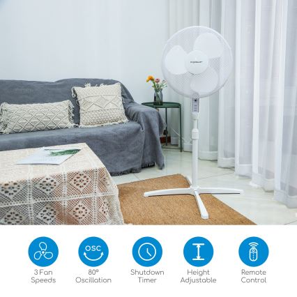 Aigostar - Turmventilator 40W/230V 120 cm weiß