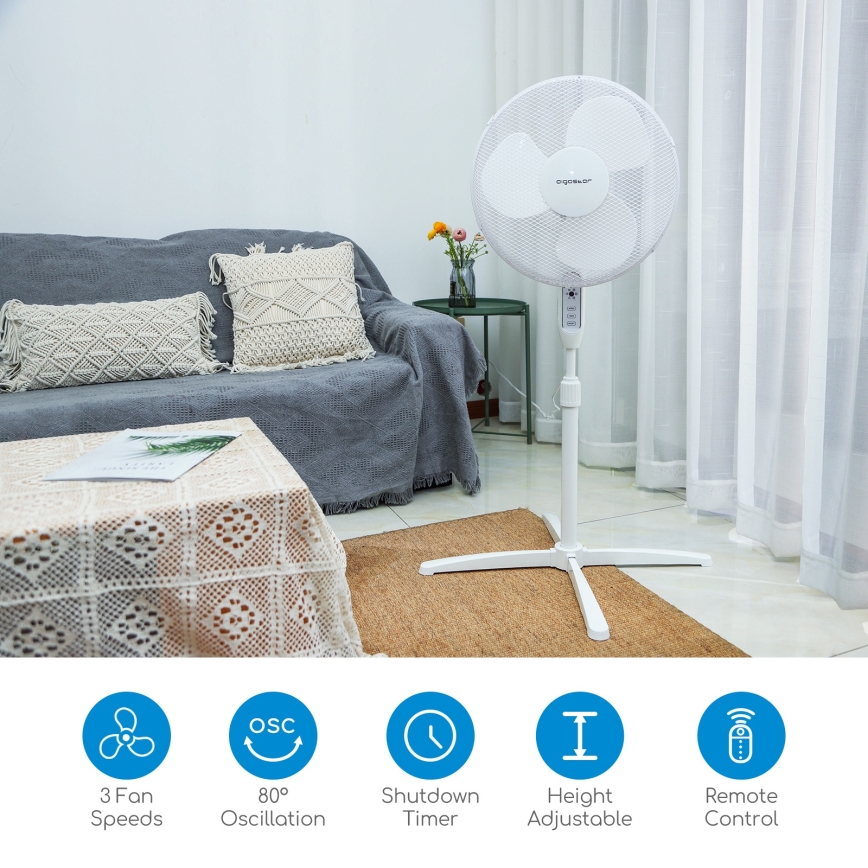 Aigostar - Turmventilator 40W/230V 120 cm weiß