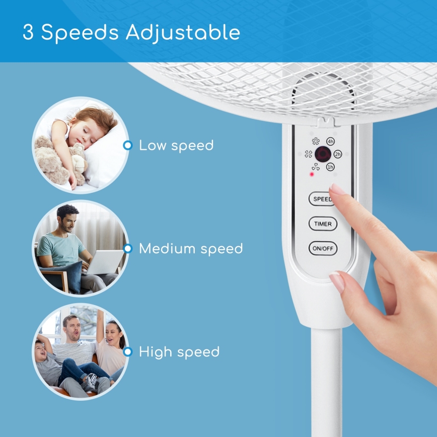 Aigostar - Turmventilator 40W/230V 120 cm weiß