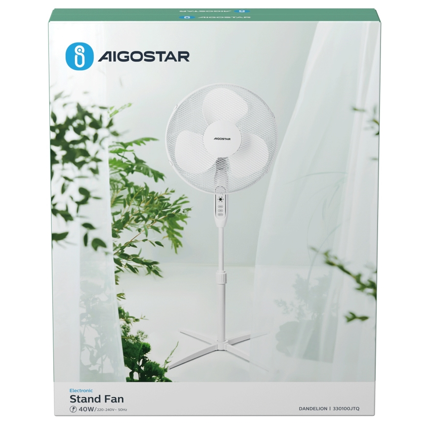 Aigostar - Turmventilator 40W/230V 120 cm weiß