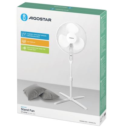 Aigostar - Turmventilator 40W/230V 120 cm weiß