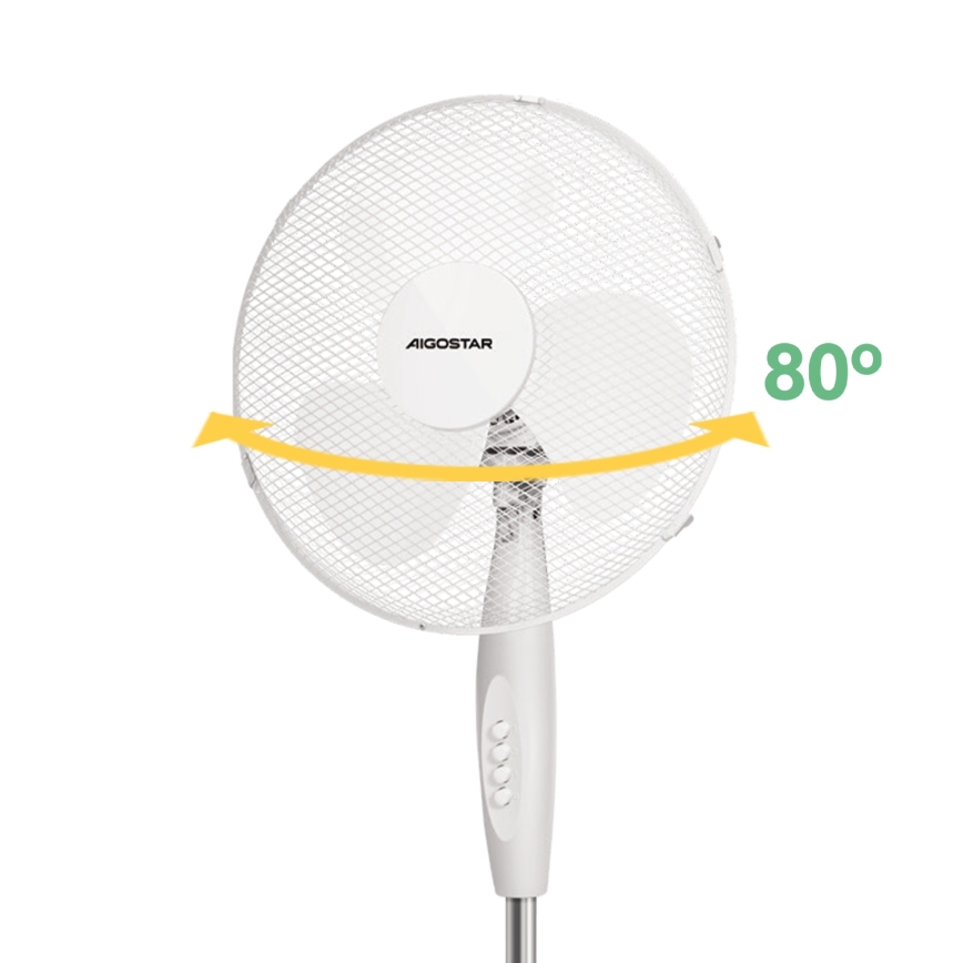 Aigostar - Turmventilator 45W/230V 125 cm weiß