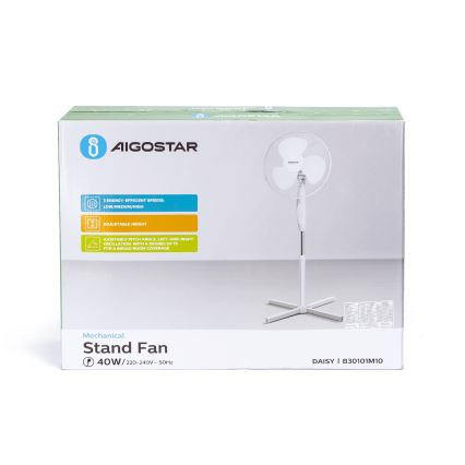 Aigostar - Turmventilator 45W/230V 125 cm weiß