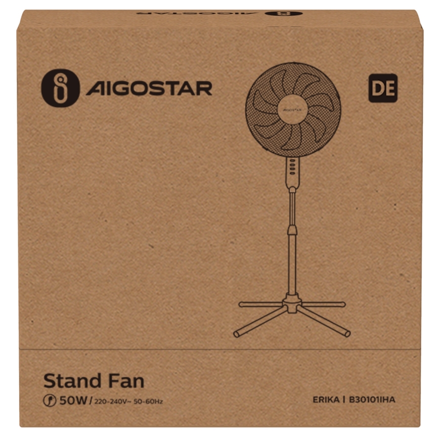 Aigostar - Turmventilator 50W/230V 120 cm weiß