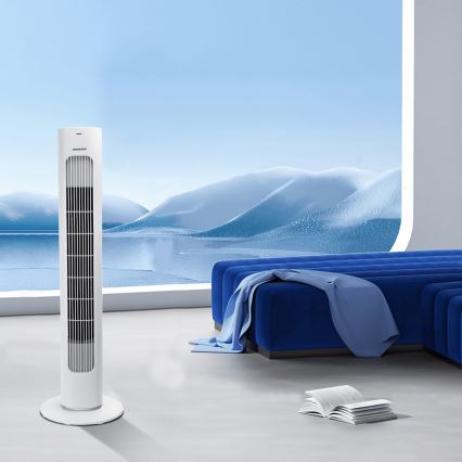 Aigostar - Turmventilator 50W/230V weiß + Fernbedienung