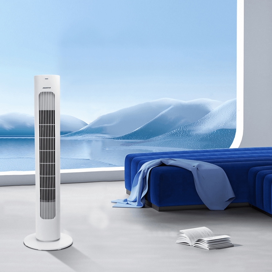 Aigostar - Turmventilator 50W/230V weiß + Fernbedienung