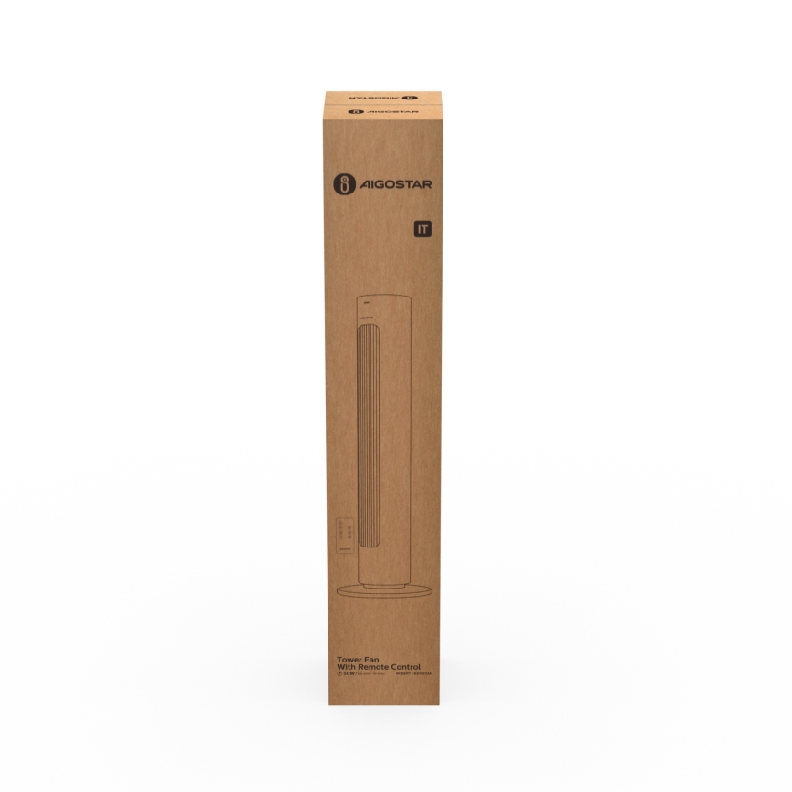 Aigostar - Turmventilator 50W/230V weiß + Fernbedienung