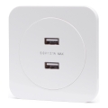Aigostar - USB-Netzsteckdose mit Rahmen, 2x USB-A, weiß