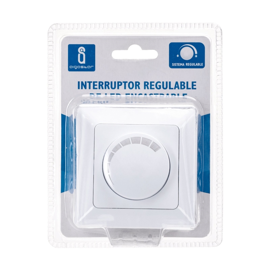 Aigostar - Variateur d'intensité lumineuse rotatif 110W/230V blanc