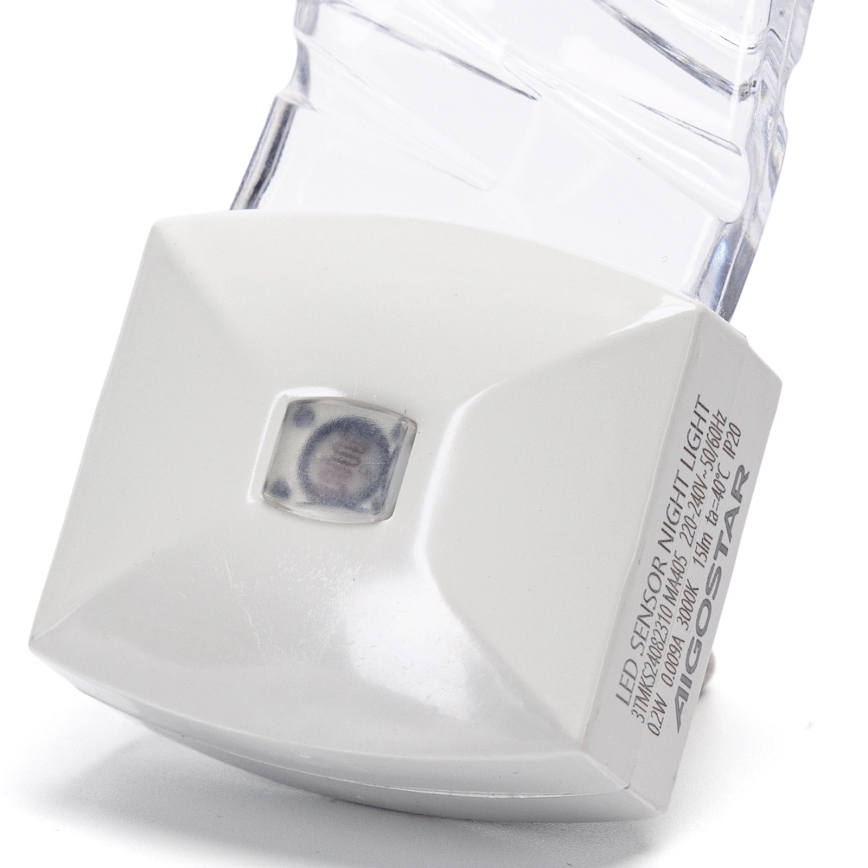 Aigostar - Veilleuse avec détecteur crépusculaire LED/0,2W/230V 3000K