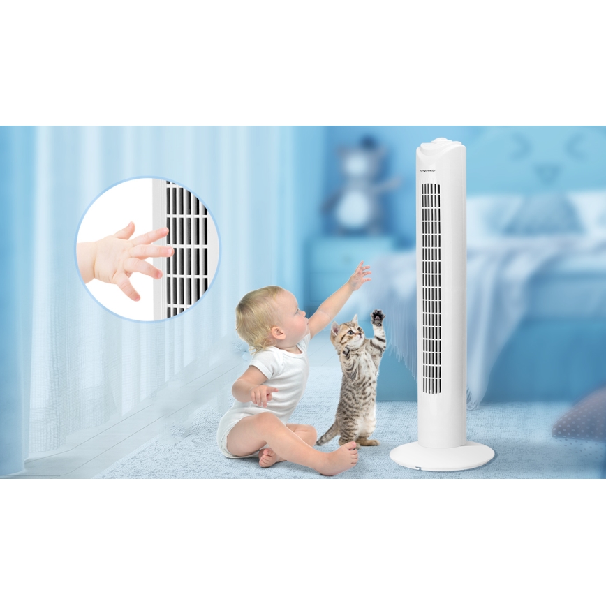 Aigostar - Ventilateur colonne 45W/230V blanc