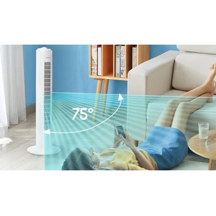 Aigostar - Ventilateur colonne 45W/230V blanc