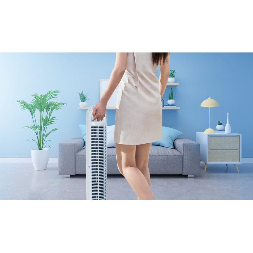 Aigostar - Ventilateur colonne 45W/230V blanc