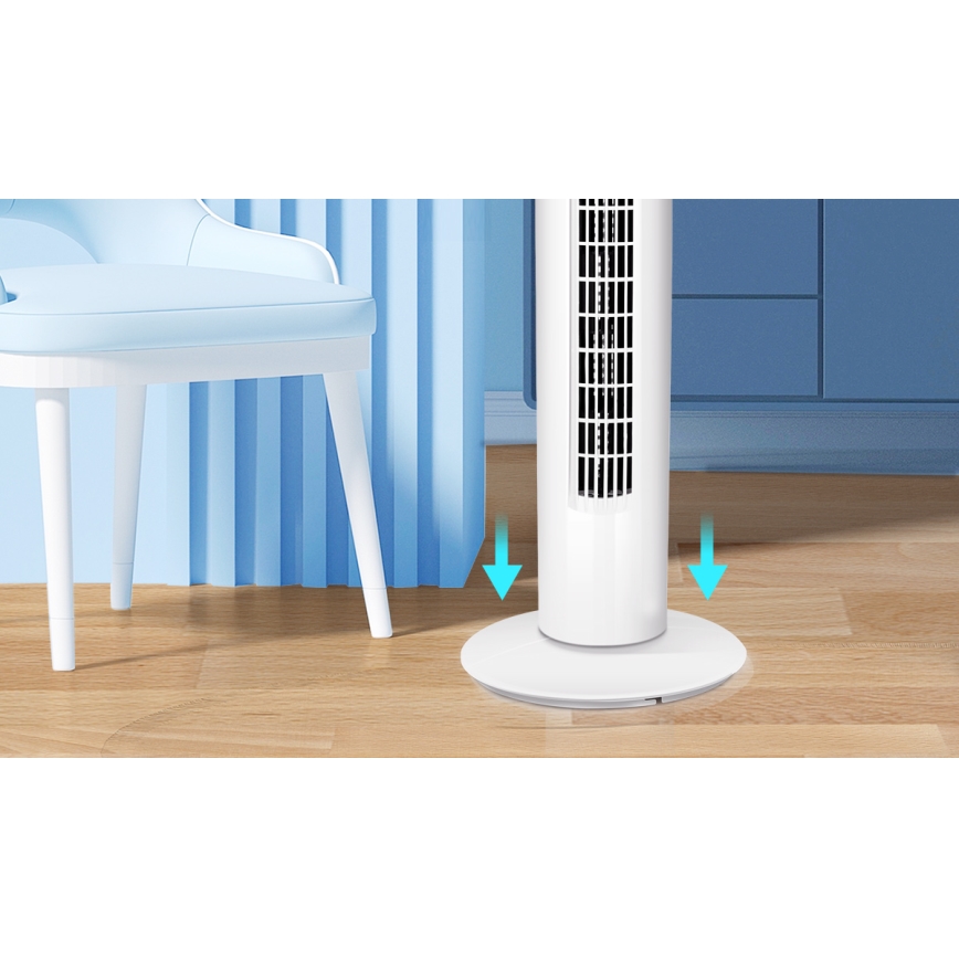Aigostar - Ventilateur colonne 45W/230V blanc