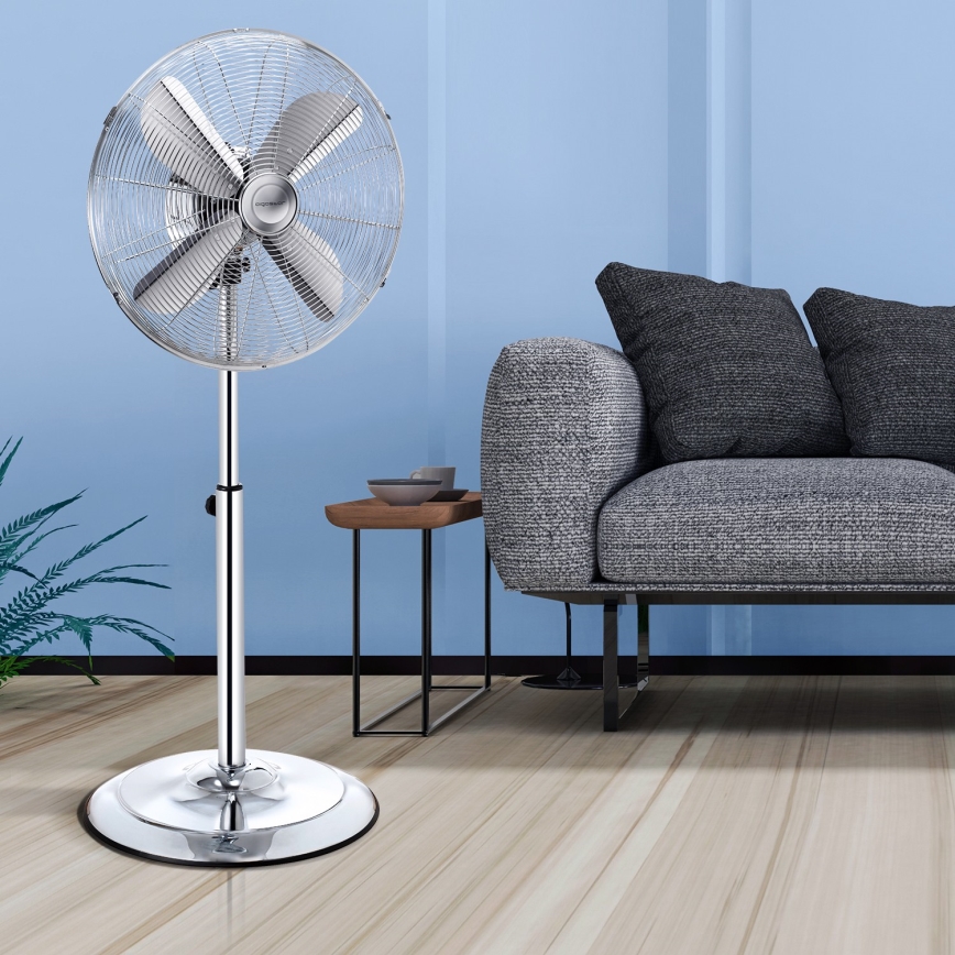 Aigostar - Ventilateur colonne 50W/230V 44,8 cm chrome brillant