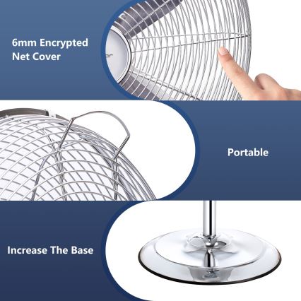 Aigostar - Ventilateur colonne 50W/230V 44,8 cm chrome brillant