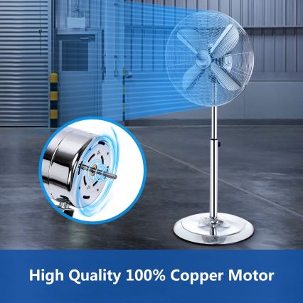 Aigostar - Ventilateur colonne 50W/230V 44,8 cm chrome brillant