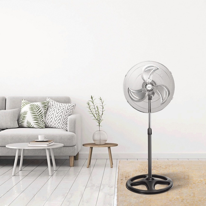 Aigostar - Ventilateur colonne 55W/230V chrome brillant/noir