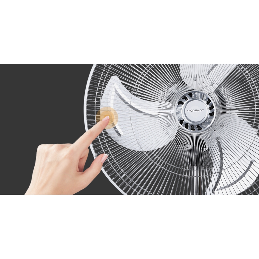 Aigostar - Ventilateur colonne 55W/230V chrome brillant/noir