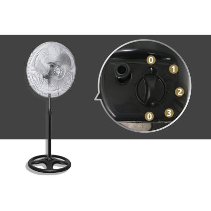 Aigostar - Ventilateur colonne 55W/230V chrome brillant/noir