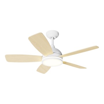 Aigostar - Ventilateur de plafond à intensité variable LED/20W/230V 2700-6500K 132cm blanc/beige + télécommande