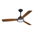 Aigostar - Ventilateur de plafond à intensité variable LED/20W/230V 2700-6500K 132cm marron + télécommande