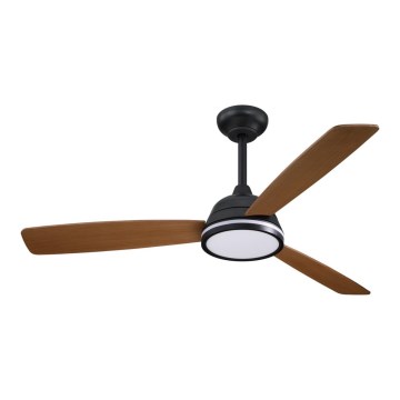 Aigostar - Ventilateur de plafond à intensité variable LED/20W/230V 2700-6500K 132cm marron + télécommande