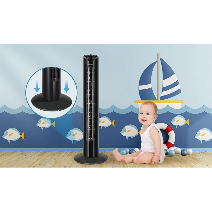 Aigostar - Ventilatore a torre 45W/230V nero