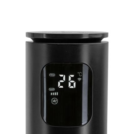 Aigostar - Ventilatore a torre 50W/230V nero Wi-Fi + telecomando
