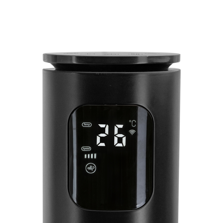 Aigostar - Ventilatore a torre 50W/230V nero Wi-Fi + telecomando