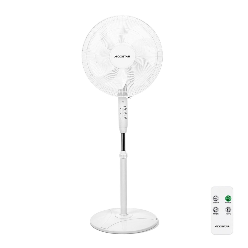 Aigostar - Ventilatore con supporto 60W/230V bianco + telecomando