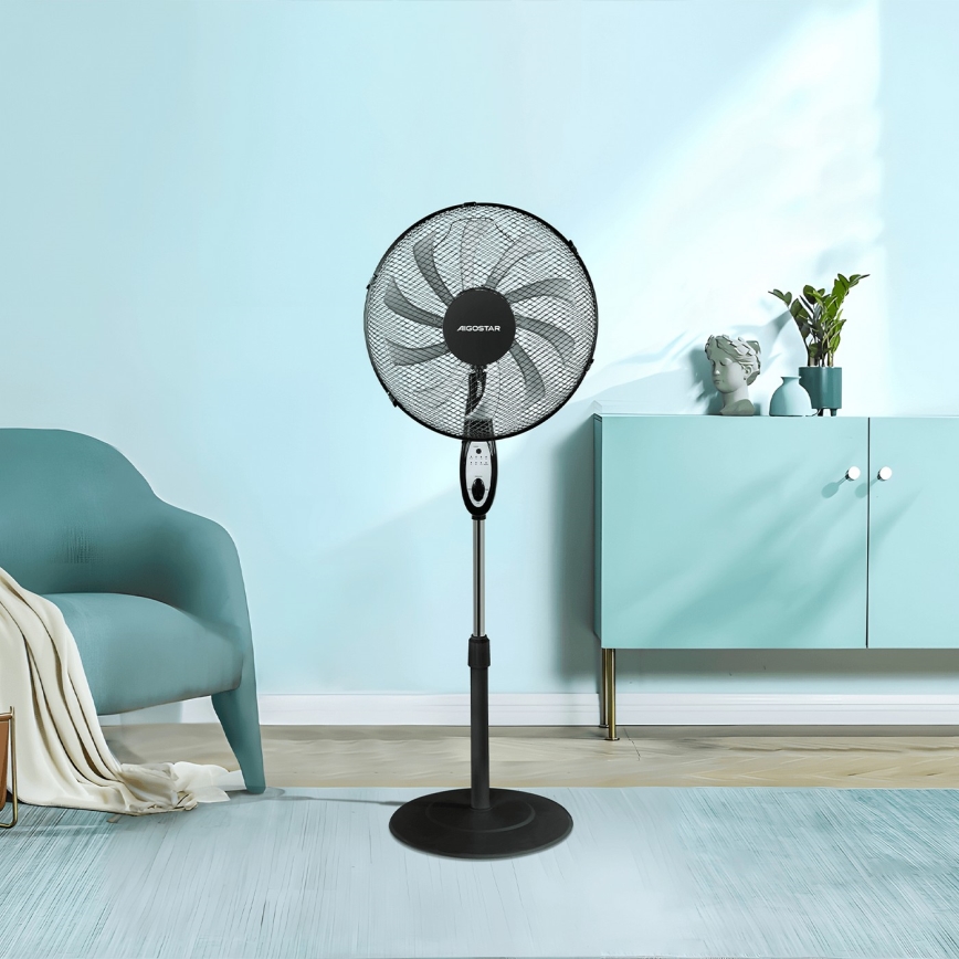 Aigostar - Ventilatore con supporto 60W/230V nero + telecomando
