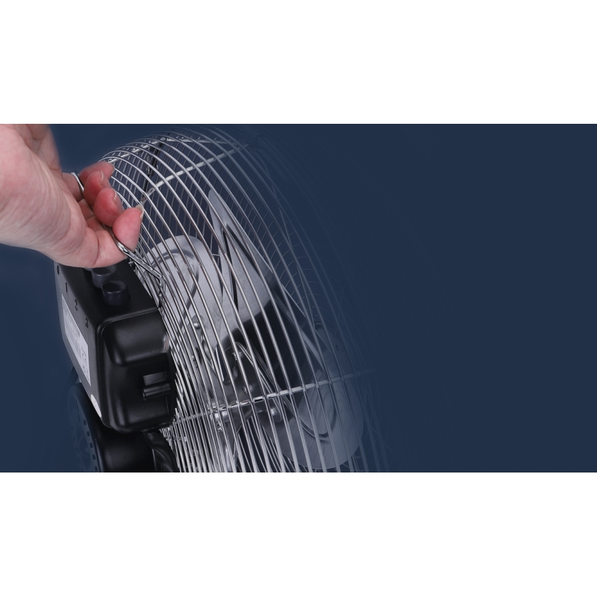 Aigostar - Ventilatore da pavimento 100W/230V cromo lucido