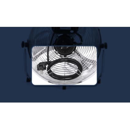Aigostar - Ventilatore da pavimento 100W/230V cromo lucido