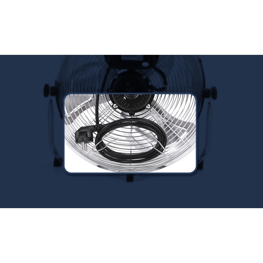 Aigostar - Ventilatore da pavimento 100W/230V cromo lucido