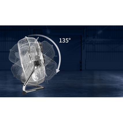 Aigostar - Ventilatore da pavimento 100W/230V cromo lucido