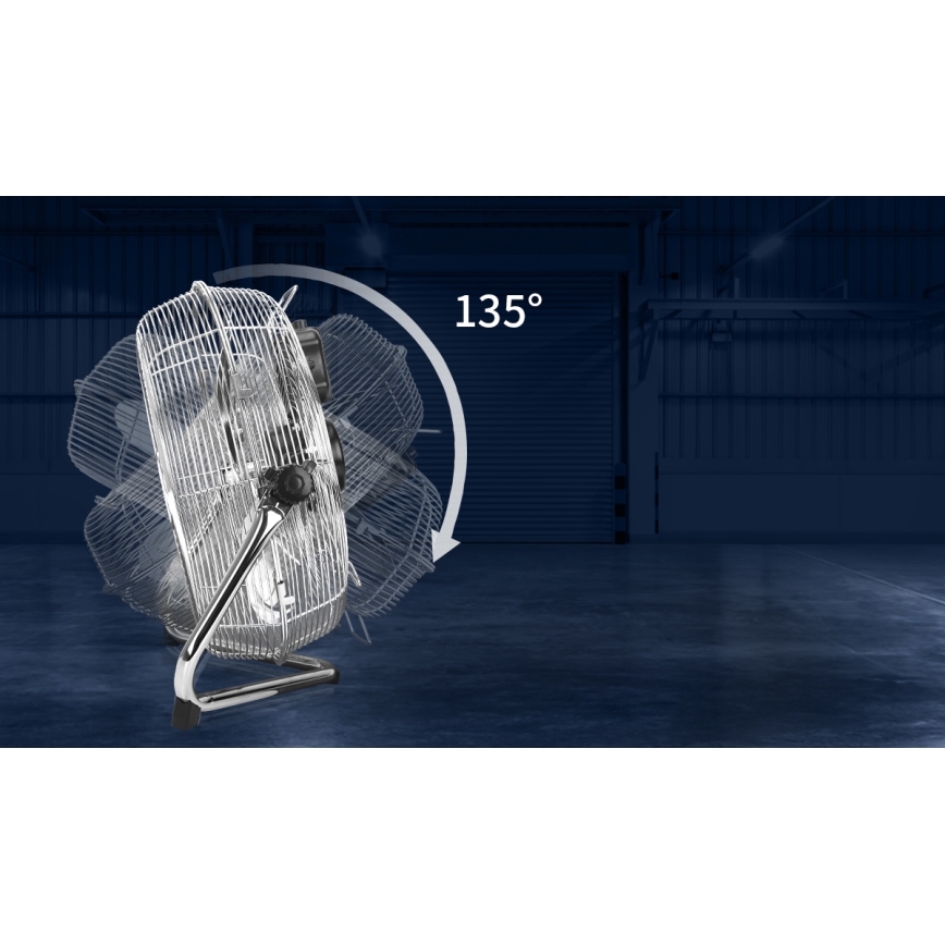 Aigostar - Ventilatore da pavimento 100W/230V cromo lucido
